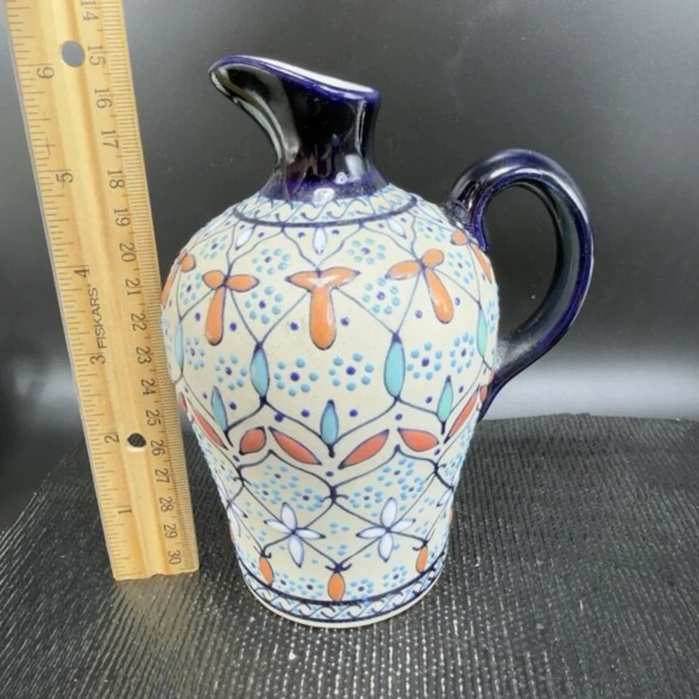 Javier Servin‎ Mexico Pottery Cruet Jug Pitcher Container Decorative Ceramic VTG